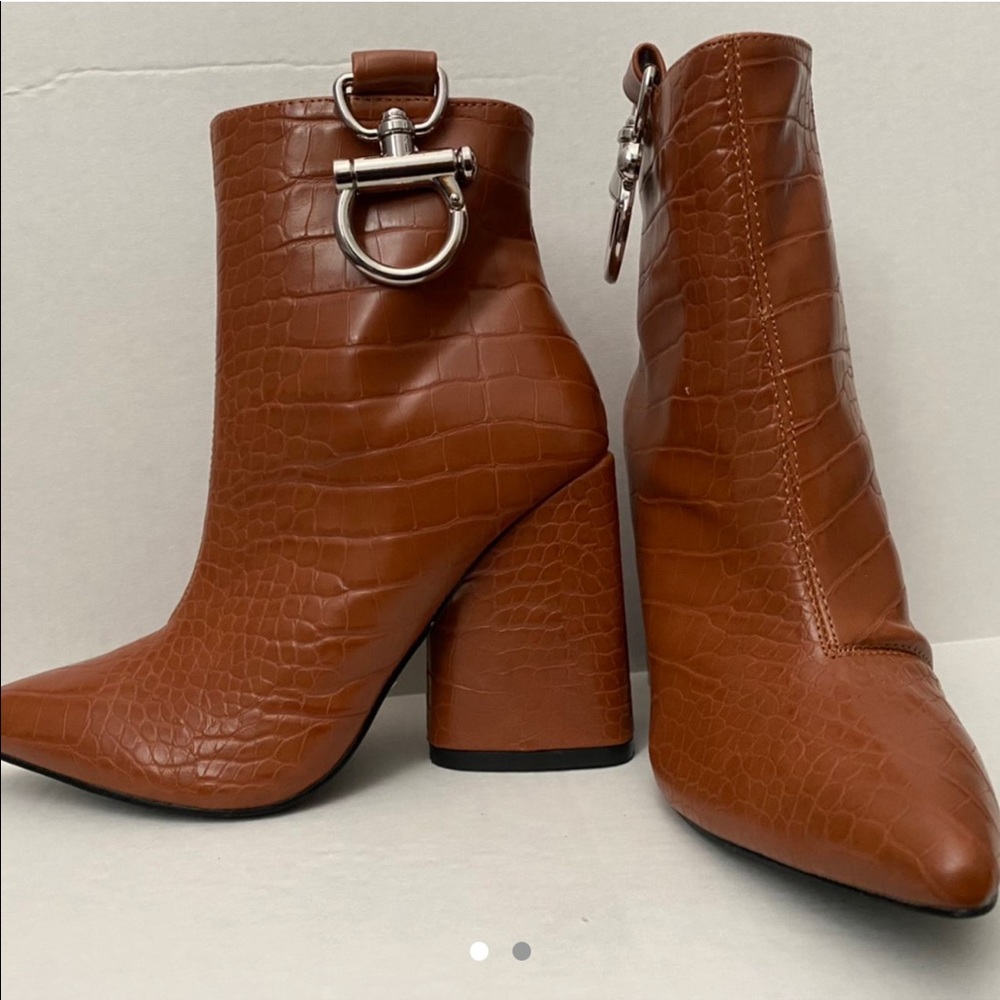 crocodile/ snake skin ankle booties